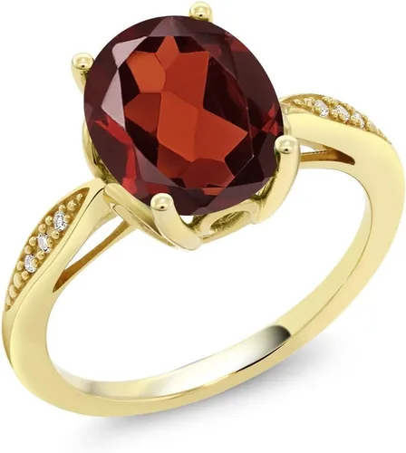 Vista 31 de Gem Stone King Anillo de compromiso de oro amarillo de 14 quilates de 2-3 quilates con piedra preciosa ovalada de 0.394 x 0.315 in y diamantes