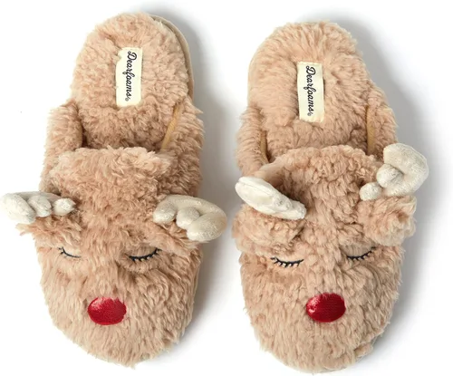 Vista 2 de Dearfoams Matching Family Holiday Christmas Reindeer & Turkey Scuff