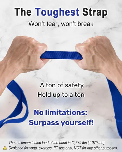 Vista 8 de Tumaz Stretching Strap, 10-Loop Non-Elastic Yoga Strap