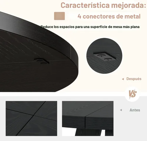 Vista 3 de Tribesigns Mesa de Comedor Redonda de 47 Pulgadas Mesa de Cocina de Madera para Comedor, Mesas de Dinner Room de 47" para 4-6, Muebles de Acento