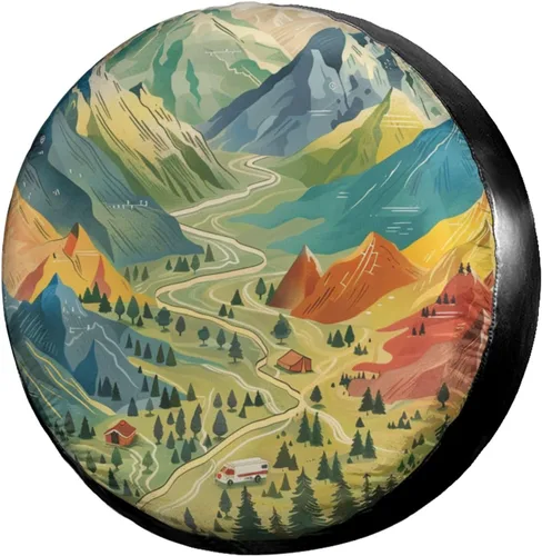 Vista 38 de Dujiea - Cubierta de neumático de repuesto con cabeza de gato en llamas, con orificio para cámara de respaldo, cubierta universal para ruedas