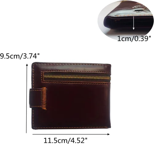 Vista 113 de Hombres Cool Eagle Wolf Caballo Totem Cuero Vaca Vertical Cartera Cremallera Multi-tarjeta Titular, Tótem de caballo, Minimalista