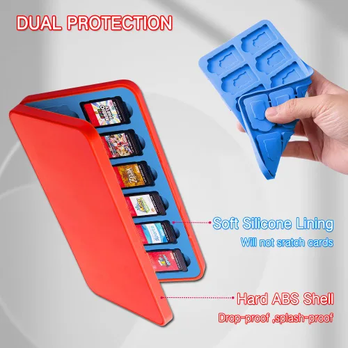 Vista 64 de PERFECTSIGHT Switch Game Case Compatible with Nintendo Switch Game Holder for Switch OLED/ Lite Game Card Case Cartridge with 24 Slots Game Card