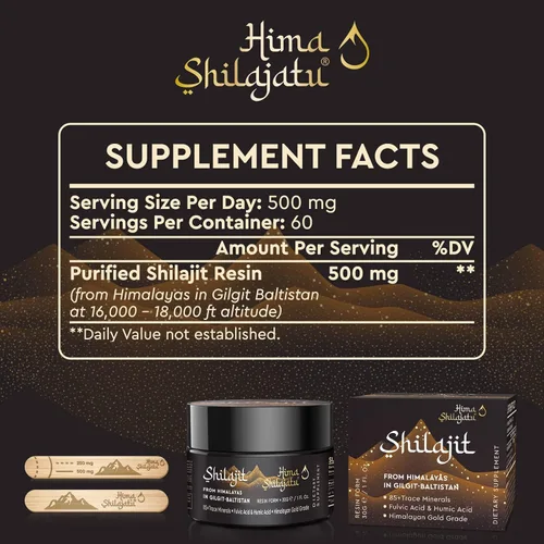 Vista 2 de Shilajit - Shilajit de resina pura del Himalaya, grado dorado, 100 % puro, con ácido fúlvico y complejo de minerales traza de 85 + para energía