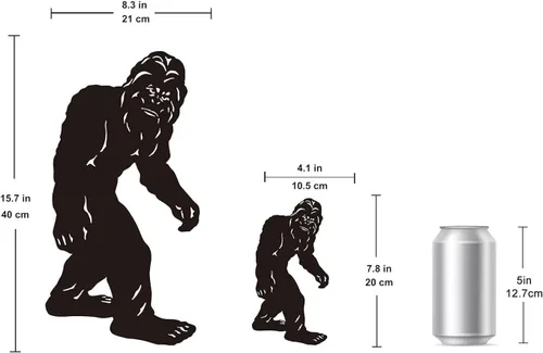 Vista 4 de TT & MM Bigfoot - Juego de 2 estacas de metal para decoración de patio, regalo de Sasquatch de pies grandes para hombres y mujeres, estatuas