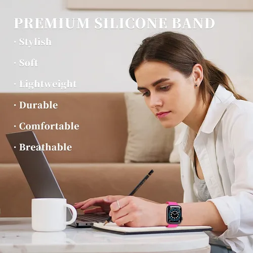 Vista 2 de Correas mejoradas compatibles con Apple Watch Band de 1.496 in, 1.575 in, 1.614 in, 1.654 in, 1.732 in, 1.772 in, para mujeres y hombres, correa