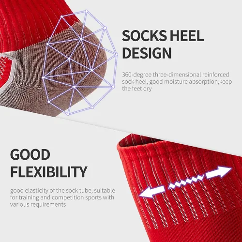 Vista 4 de Kids Soccer Socks 5 Pack 1 Pack Knee High Tube Socks Towel Bottom Pressure Football Socks 4-13 Years Little KidBig Kid