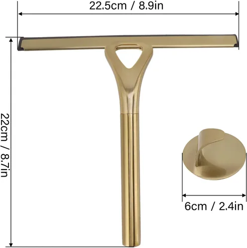 Vista 7 de Escobilla de baño de acero inoxidable con mango de baño para cristalería para el hogar, cepillo de vidrio para limpieza de ventanas, herramientas