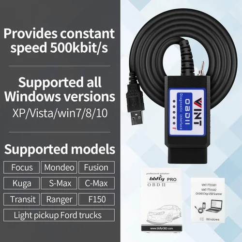 Vista 5 de VINT-TT55502 ELM327 USB modificado para FOSCAN ELMconfig FOCCCUS HS-CAN / MS-CAN