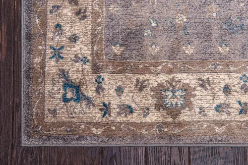 Vista 8 de Unique Loom Salzburg Collection - Alfombra clásica con diseño tradicional de medallón, de inspiración oriental, 2 pies x 3 pies, color gris/beige