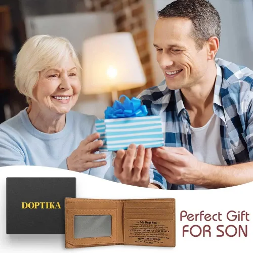 Vista 2 de Regalos de Navidad para hijo, para mi hijo, regalos de mamá, graduación, regalos de cumpleaños para hijo, regalos de madre e hijo, carteras de cuero