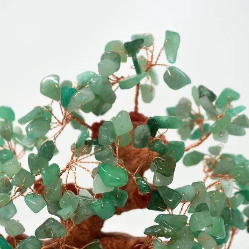 Vista 5 de Feng Shui HN130 - Árbol de dinero de cristal verde natural para la riqueza y la suerte