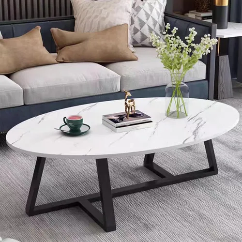 Vista 11 de Wolawu Mesa de centro ovalada dorada de vidrio para sala de estar, mesas de té modernas con marco de metal dorado para espacios pequeños, mesa