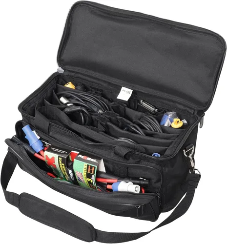 Vista 2 de ProX XB-P12 MANO - Bolsa organizadora con divisores para cables, iluminación LED, micrófonos, herramientas, accesorios de DJ, bolsa