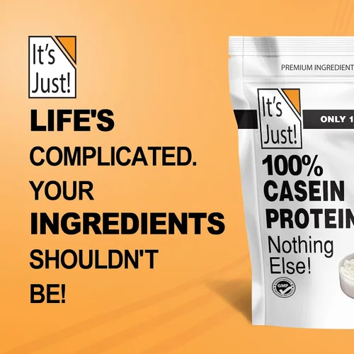 Vista 6 de It's Just! - Proteína en Polvo 100% Caseína, Hecho en EE.UU., Un Ingrediente, Combustión Lenta, Liberación Prolongada (1 Libra (Paquete de 1), Sin
