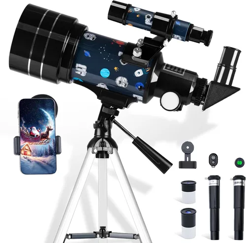 Vista 9 de Telescopio para adultos Astronomía 2.756 in Apertura 11.811 in Longitud focal Telescopio astronómico portátil para principiantes mayores de 8 años