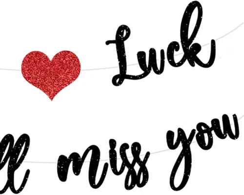 Vista 8 de PALASASA Cartel de «Good Luck We Will Miss You», «Despedida, jubilación», fiesta de graduación, oficina, trabajo, despedida, suministros