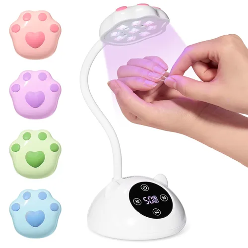 Vista 13 de Beetles - Lámpara de uñas con cuello de cisne (36 mW/cm², inalámbrica, UV, 36 mW/cm²) Rechargeable 2000mAh UV Light for Gel Nails Press on Nails