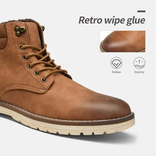 Vista 2 de Vostey Botas de senderismo impermeables para hombre, botas chukka casuales para hombres