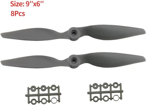 Vista 2 de SoloGood 8PCS CCW Gemfan APC Nylon Propeller 9060 Prop para avión RC con anillos adaptadores