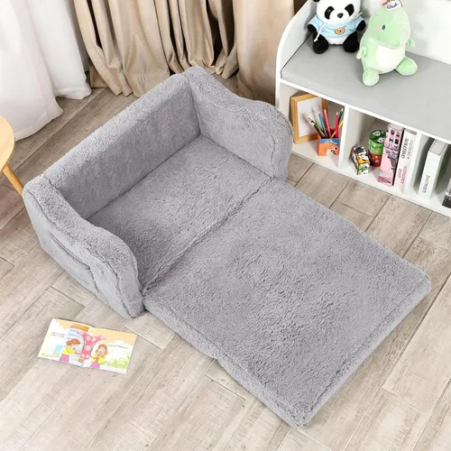 Vista 86 de MOMCAYWEX - Sofá para niños, 2 en 1, plegable, piel de melocotón, color azul