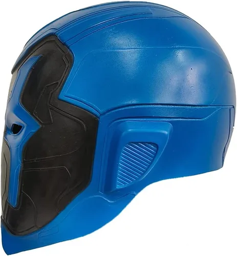 Vista 3 de Máscara de látex Blue Beetles, disfraz de superhéroe para disfraz de Halloween