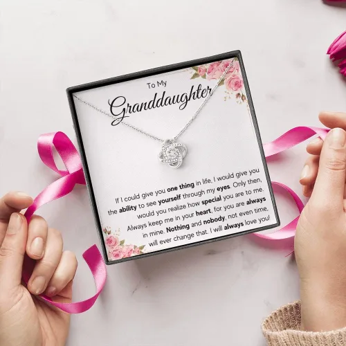 Vista 7 de Collar para nietas, regalos de abuelas o abuelos, para mi nieta, joyería para una graduación o cumpleaños, con una tarjeta y una caja de regalo