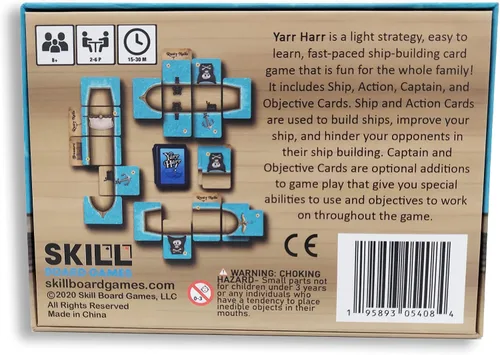 Vista 4 de YARR HARR! by Skill Board Games - Juego de cartas de estrategia ligera, barco pirata para niños y adultos, ideal para noche de juego familiar, 2-6