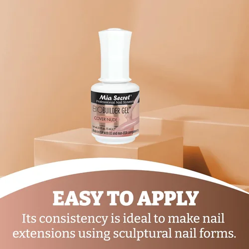 Vista 4 de Mia Secret Professional Nail System Bio Builder Gel Polish - 0.5 onzas líquidas (cubierta nude)