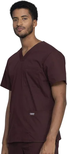 Vista 19 de Cherokee WW Professionals WW695 - Camisa de uniforme sanitario para hombre, con cuello en V