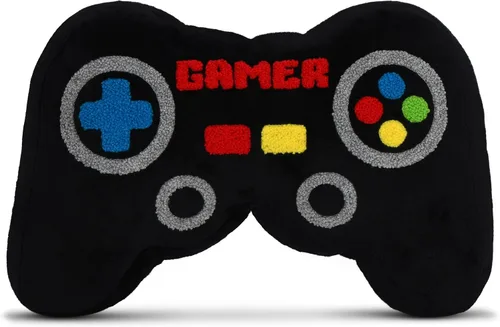 Vista 10 de iscream Juego de almohada de forro polar de 5 piezas en forma de videojuegos con detalles bordados