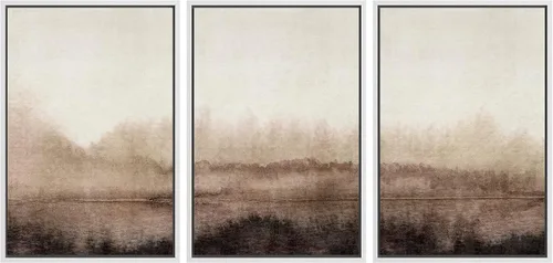 Vista 117 de SIGNWIN Lienzo enmarcado para pared, juego de arte tranquilo con reflejo de lago, acuarela, montaña y agua, ilustraciones modernas, arte abstracto