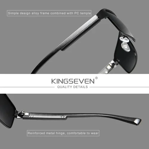 Vista 5 de KINGSEVEN Gafas de sol fotocrómicas de moda hombres mujeres polarizadas piloto gafas de sol cuadrado antideslumbrante gafas de conducción UV400