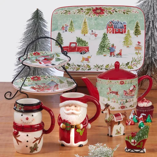 Vista 9 de Certified International Joy of Christmas - Juego de vajilla de 16 piezas, servicio para 4