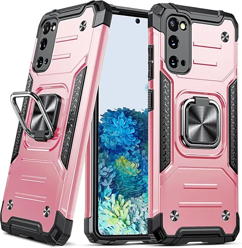 Vista 69 de DASFOND Diseñada para funda Galaxy S8 con soporte, anillo metálico giratorio mejorado de 360°, soporte kickstand de grado militar, resistente a