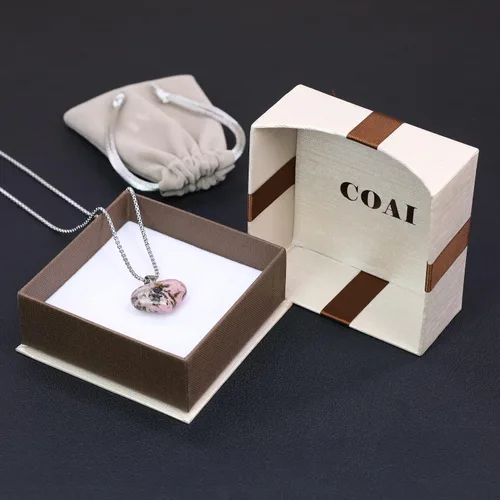 Vista 7 de COAI Collar de piedra de cristal de corazón de amor para mujer