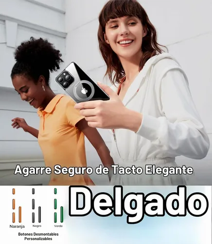 Vista 7 de TORRAS Anillo giratorio 360° para iPhone 14 Pro Max [Compatible con Magsafe] con soporte, soporte magnético para anillos, grado militar, a prueba