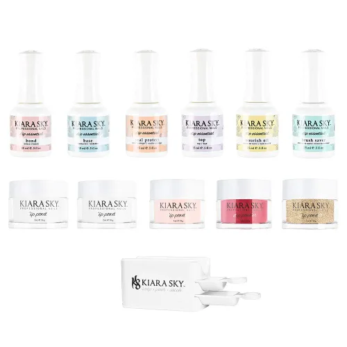 Vista 8 de Kiara Sky Kit esencial de polvos de inmersión. Kit completo y fácil de usar para manicura en polvo.
