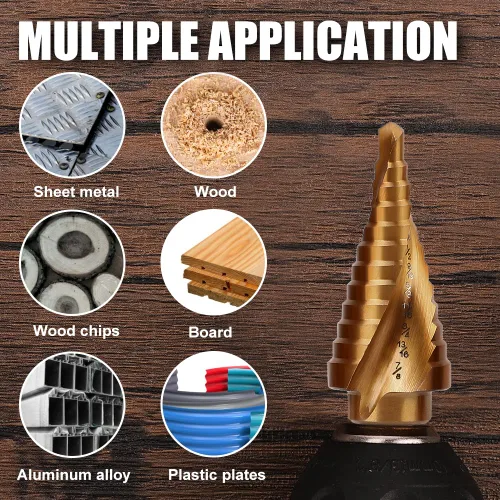 Vista 6 de COMOWARE Juego de 3 brocas de cobalto M35 con vástago hexagonal de 1/4", punzón automático, diseño de impacto de dos hélices, ideal para metal M35
