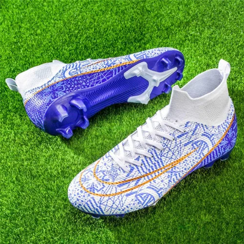 Vista 7 de Botas de fútbol para hombre, ligeras, transpirables, firmes, para exteriores, interiores, escuela, juego, entrenamiento