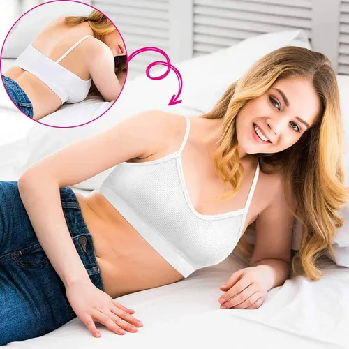 Vista 4 de Selizo Bralettes acolchadas para mujer, 6 piezas de sujetadores deportivos para mujer, paquete de 6 piezas de sujetador con cuello en V Cami Bando