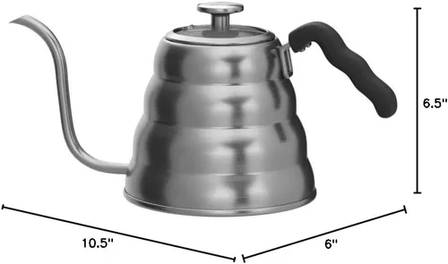 Vista 10 de Bean Envy - Estufa de cuello de cisne con termómetro 40 Oz (1,200 ml) Stainless Steel, Coffee and Tea Brewing, Ergonomic Heat-Safe Handle