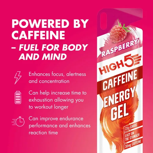 Vista 6 de High 5 Energy Gel Plus - 20 x 1.34 oz sobre - Frambuesa