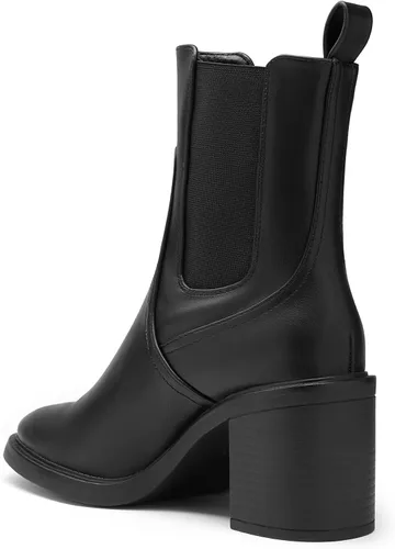 Vista 4 de DREAM PAIRS Chelsea - Botas puntiagudas para mujer con tacón grueso y elástico