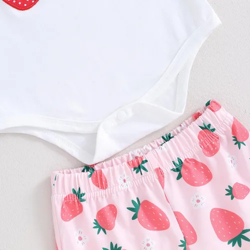 Vista 4 de Traje de primer cumpleaños para bebé niña, mameluco de manga corta, pantalones acampanados, diadema de 3 piezas