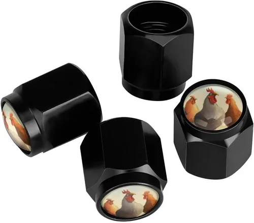 Vista 20 de Wolf - Tapones de válvula de neumático con bandera americana, tapas de válvula de neumático de aluminio negro, cubiertas universales
