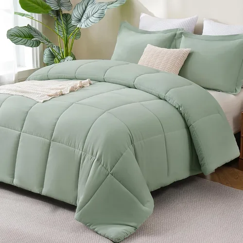 Vista 44 de CozyLux Juego de edredón Super King, juego de ropa de cama negro ceniza de 270GSM para todas las estaciones, juego de cama de 3 piezas cosidas