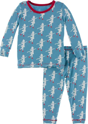 Vista 34 de KicKee Pants Conjunto de pijama de manga larga con estampado de piezas