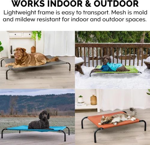 Vista 6 de FurHaven Cunas elevadas para mascotas – Hamaca de malla de nailon refrescante y transpirable para perros pequeños y gatos, fácil de montar, duradera
