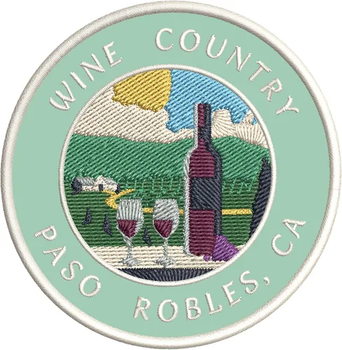 Vista 9 de Vinyard - Wine Country - Paso Robles, California 3.5 pulgadas bordado DIY hierro o coser parches decorativos vacaciones aventura tema novedad